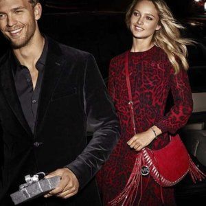 Michael kors red animal print shift dress